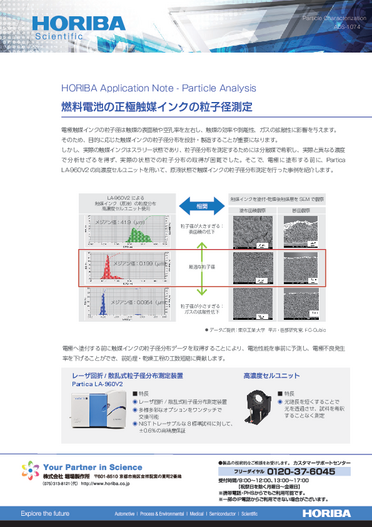 燃料電池の正極触媒インクの粒子径測定