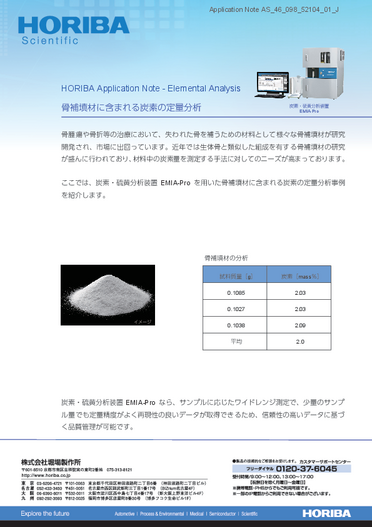骨補填材に含まれる炭素の定量分析