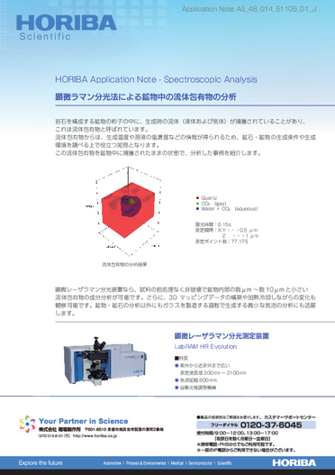 顕微ラマン分光法による鉱物中の流体包有物の分析