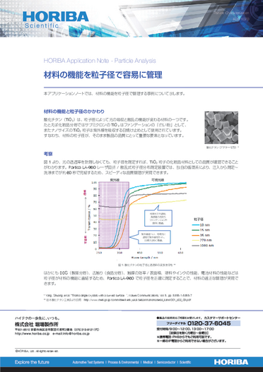 材料の機能を粒子径で容易に管理
