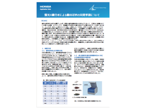 蛍光X線分析による歯科材料の同定手法について