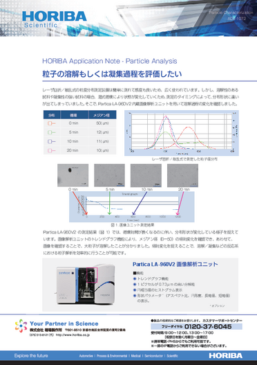 粒子の溶解もしくは凝集過程を評価したい