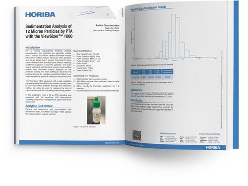 Sedimentation Analysis of 12 Micron Particles by PTA with the ViewSizer™ 1000