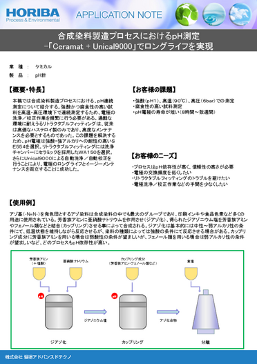 『合成染料製造プロセスにおけるｐH測定-Knick』