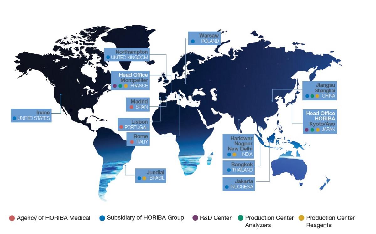 Global presence 2021 HORIBA Medical