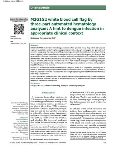Image-M2G1G2_WBC_flag_by_3_part_automated_hematology_analyzer-A_hint_to_dengue_infection_in_appropriate_clinical_context