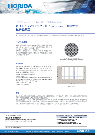 50nm＋200nm混合PSLの粒子径測定