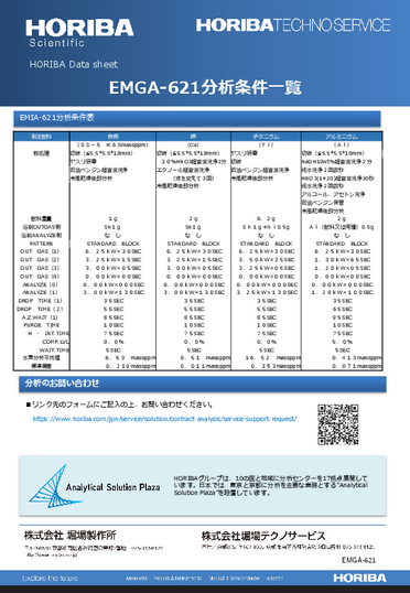 EMGA-621分析条件一覧