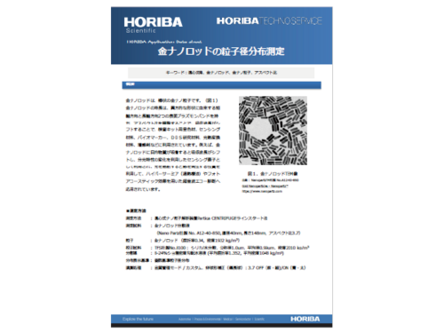 金ナノロッドの粒子径分布測定