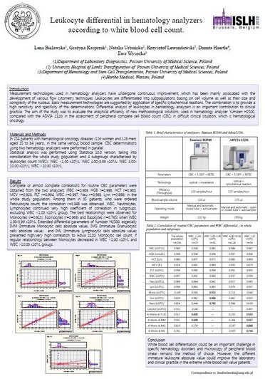Leukocyte differential in hematology analyzers according to white blood cell count