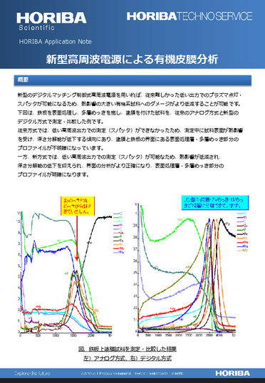 新型高周波電源による有機皮膜分析