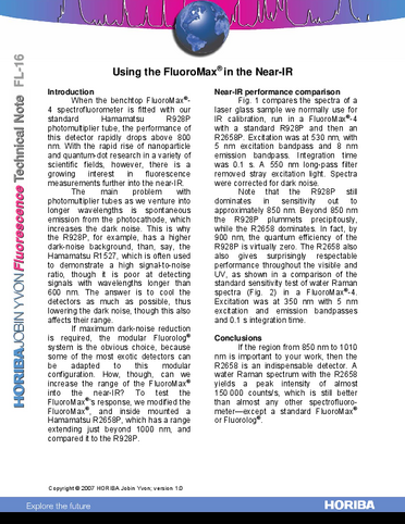 Using the FluoroMax in the Near-IR