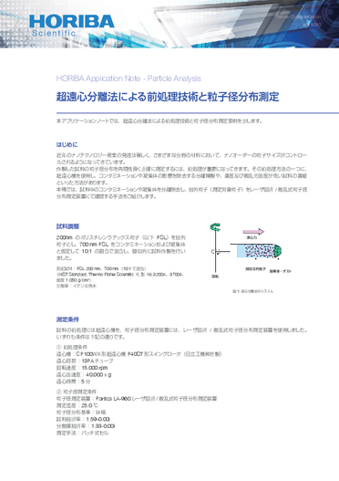 超遠心分離法による前処理技術と粒子径分布測定