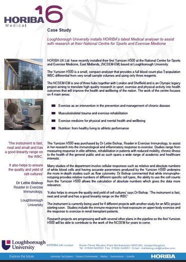 Case Study_Yumizen H500_Loughborough University_2016