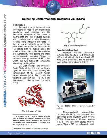 Detecting Conformational Rotamers via TCSPC