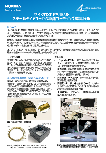 蛍光X線を用いたスチールタイヤコードの真鍮コーティング膜厚分析