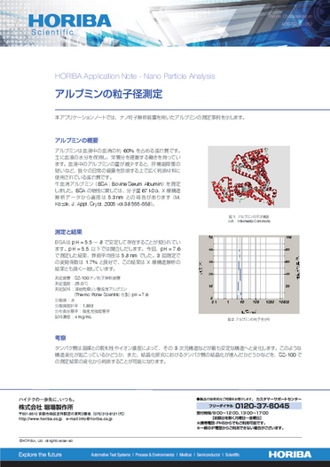 アルブミンの粒子径測定