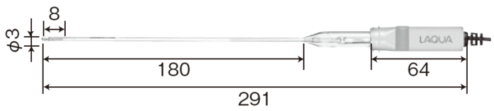 6069-10C 極細試験管用 pH複合電極 - HORIBA