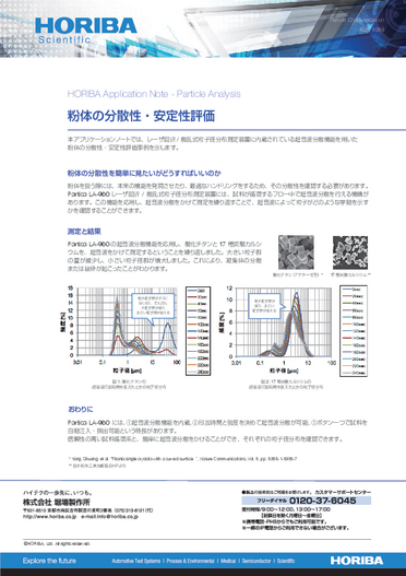 粉体の分散性・安定性評価