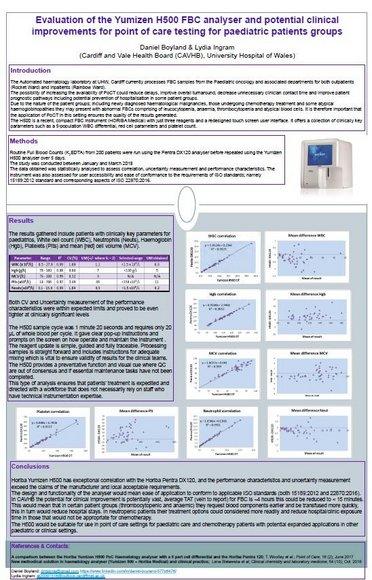 Evaluation of the Yumizen H500 FBC analyser and potential clinical improvements for point of care testing for paediatric patients groups