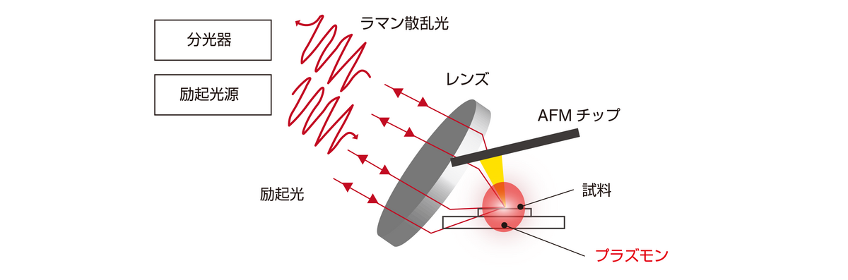 図10 チップ増強ラマン顕微分光法(TERS)の光学系概要