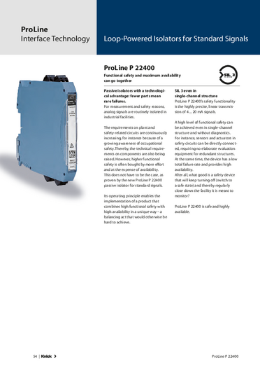 アイソレータ（電源不要型） <ProLine P22400>