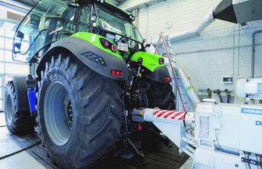 Heavy-duty engine testing of farm equipment, tractor