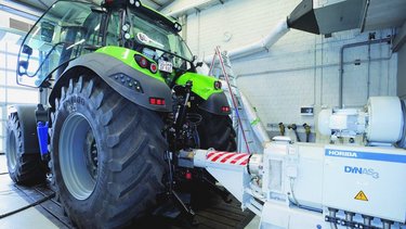 Heavy-duty engine testing of farm equipment, tractor