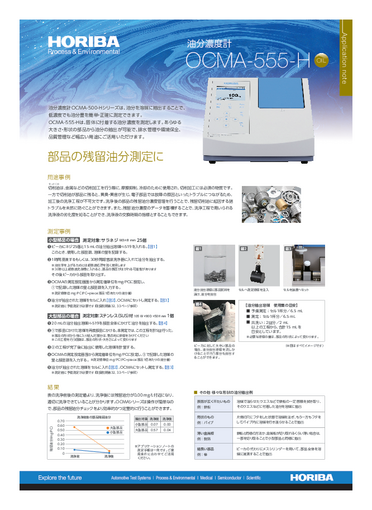 『部品の残留油分測定に-油分濃度計 OCMA-555-H』