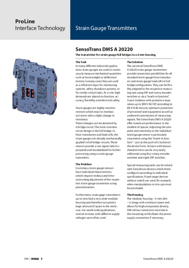 ひずみゲージ式変換器 <SensoTrans DMS A20220>