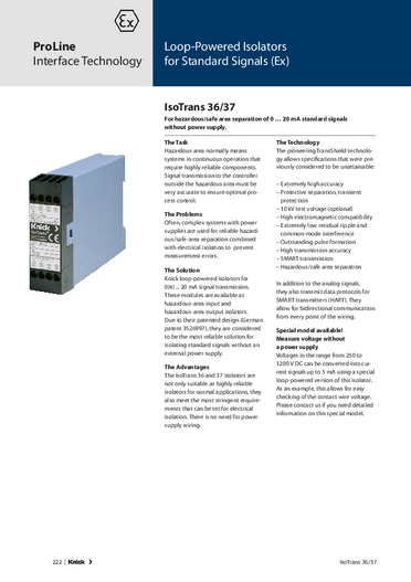アイソレータ（電源不要型） <IsoTrans 36/37>