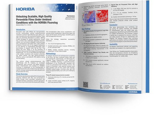 Unlocking Scalable, High Quality Perovskite Films Under Ambient Conditions with the HORIBA Fluorolog