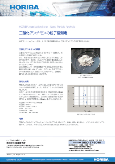 三酸化アンチモンの粒子径測定
